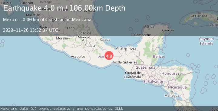 Map of OAXACA, MEXICO