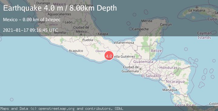 Map of OAXACA, MEXICO