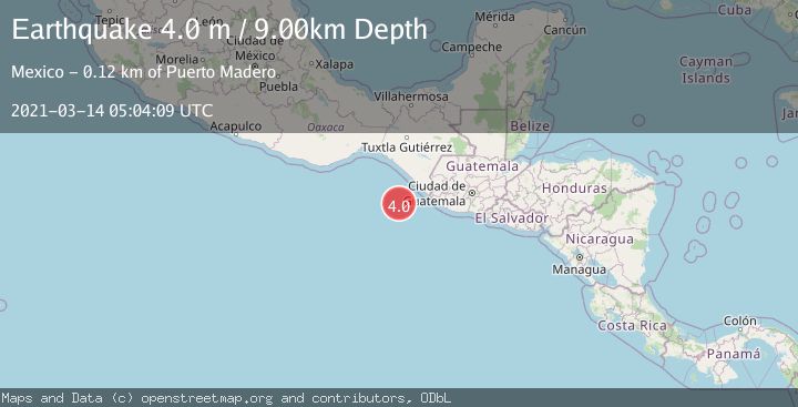 Map of OFF COAST OF CHIAPAS, MEXICO