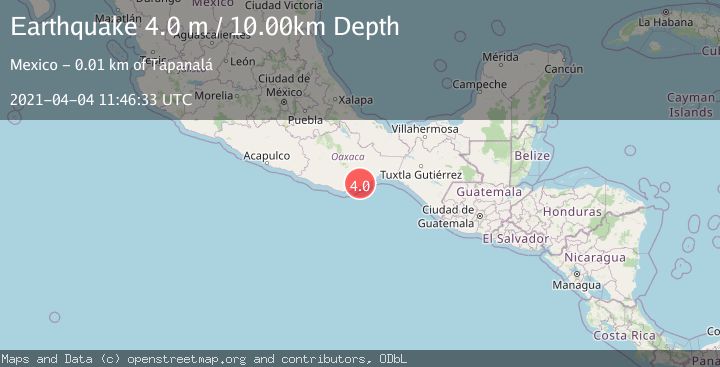 Map of OAXACA, MEXICO