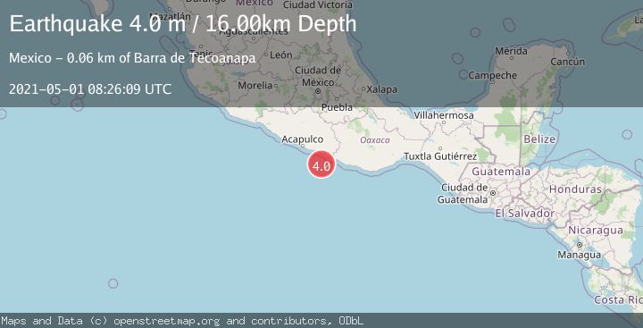Map of OFFSHORE GUERRERO, MEXICO