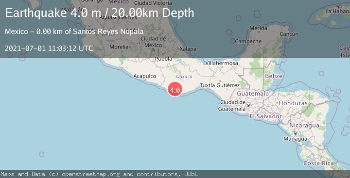 Map of OAXACA, MEXICO