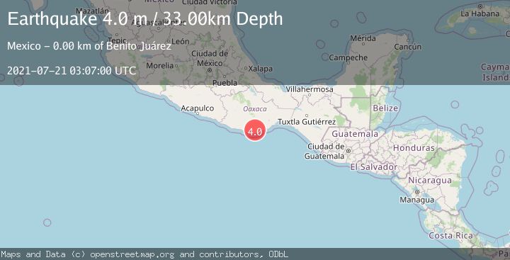Map of OAXACA, MEXICO