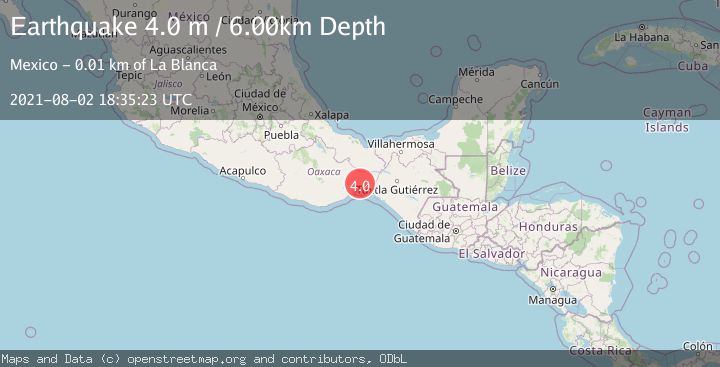 Map of OAXACA, MEXICO