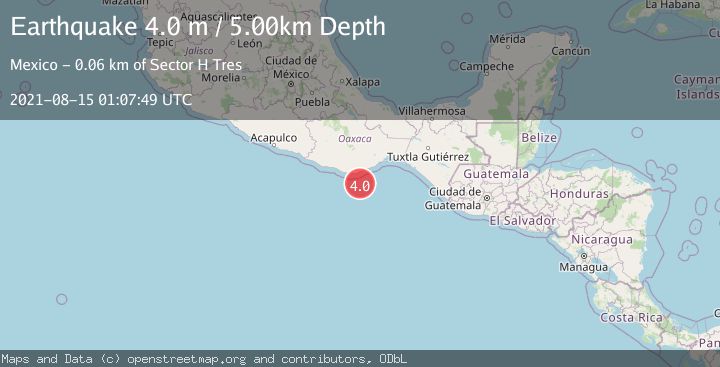 Map of OFFSHORE OAXACA, MEXICO