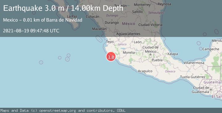 Map of OFFSHORE JALISCO, MEXICO