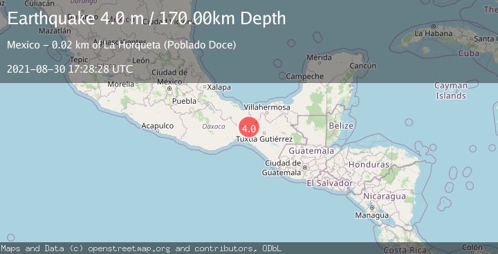 Map of OAXACA, MEXICO