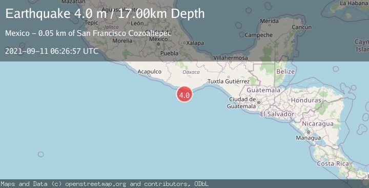 Map of OFFSHORE OAXACA, MEXICO