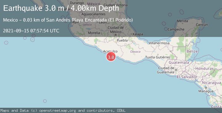Map of OFFSHORE GUERRERO, MEXICO