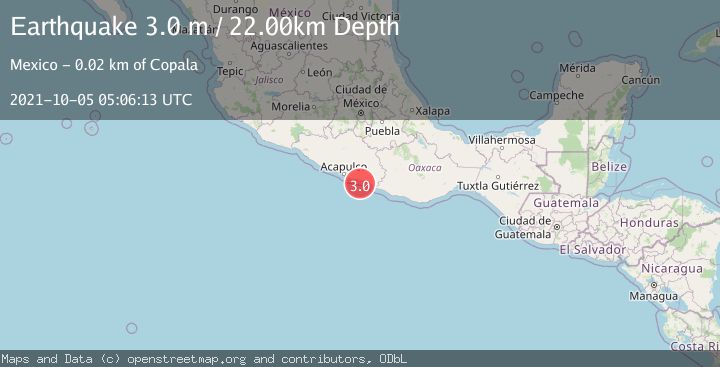 Map of OFFSHORE GUERRERO, MEXICO