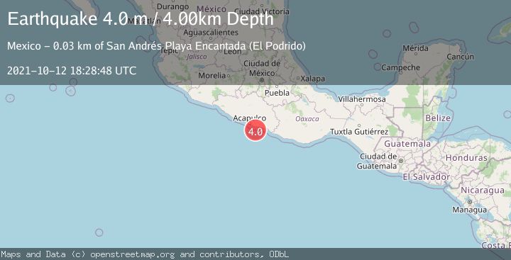Map of OFFSHORE GUERRERO, MEXICO