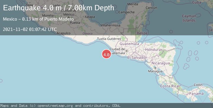 Map of OFF COAST OF CHIAPAS, MEXICO