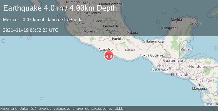 Map of OFFSHORE GUERRERO, MEXICO