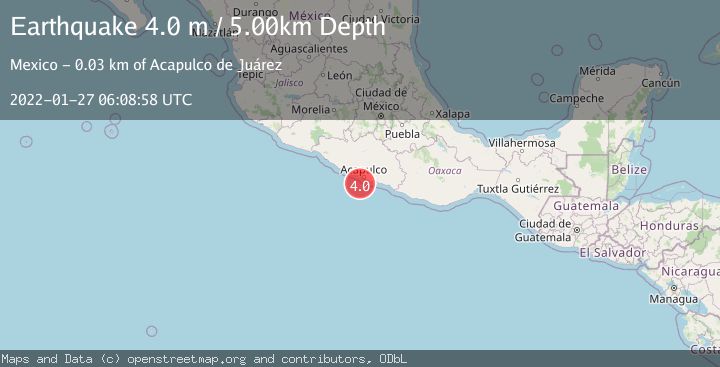 Map of OFFSHORE GUERRERO, MEXICO