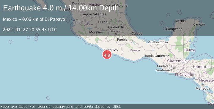 Map of OFFSHORE GUERRERO, MEXICO