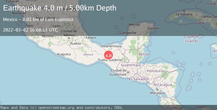 Map of CHIAPAS, MEXICO