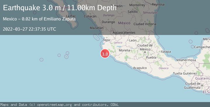 Map of OFFSHORE JALISCO, MEXICO