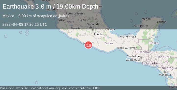Map of OFFSHORE GUERRERO, MEXICO