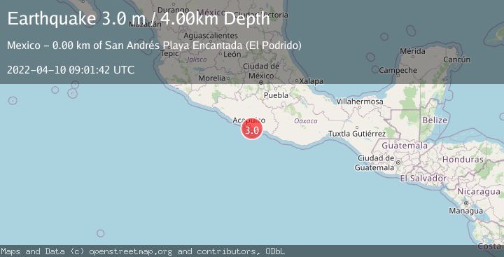Map of OFFSHORE GUERRERO, MEXICO