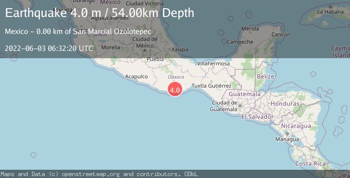 Map of OAXACA, MEXICO