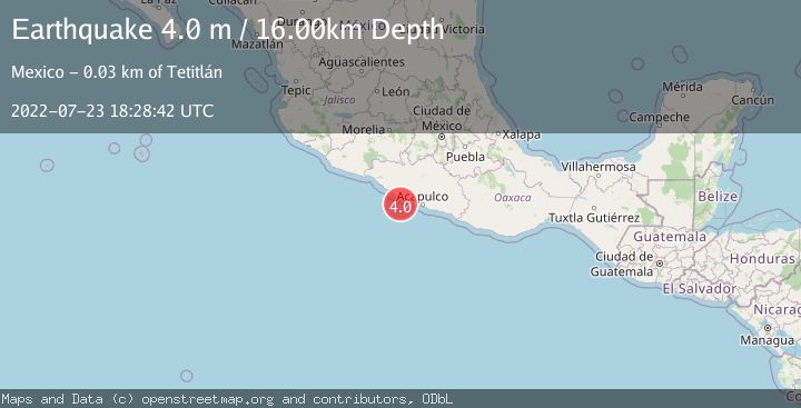 Map of OFFSHORE GUERRERO, MEXICO