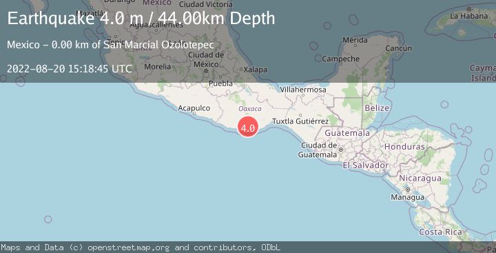 Map of OAXACA, MEXICO