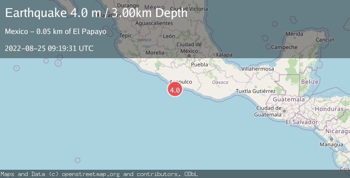Map of OFFSHORE GUERRERO, MEXICO