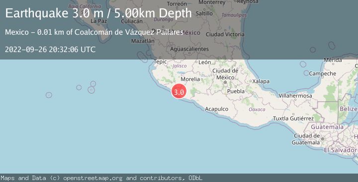 Map of MICHOACAN, MEXICO