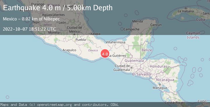 Map of OAXACA, MEXICO