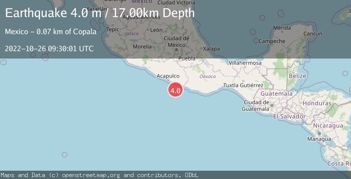 Map of OFFSHORE GUERRERO, MEXICO