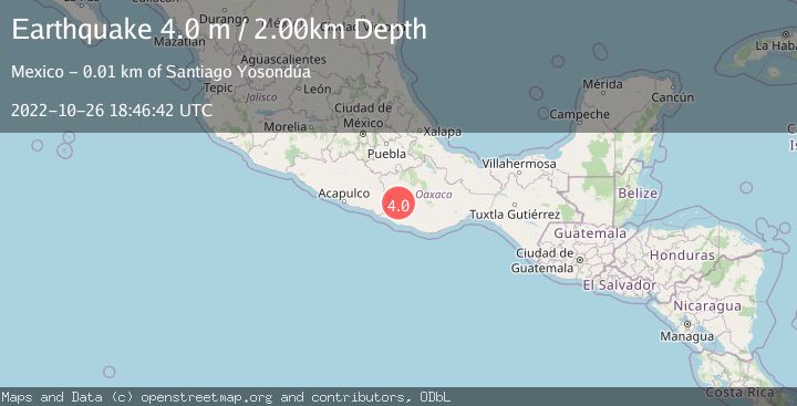Map of OAXACA, MEXICO