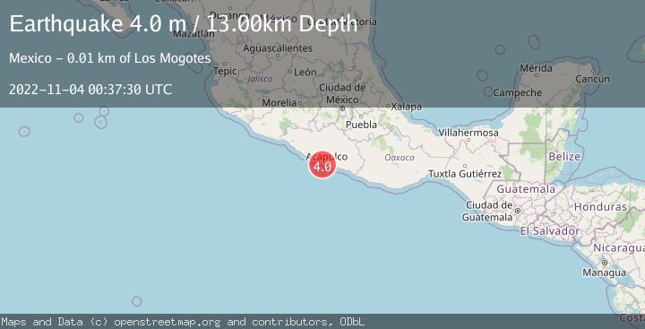 Map of OFFSHORE GUERRERO, MEXICO