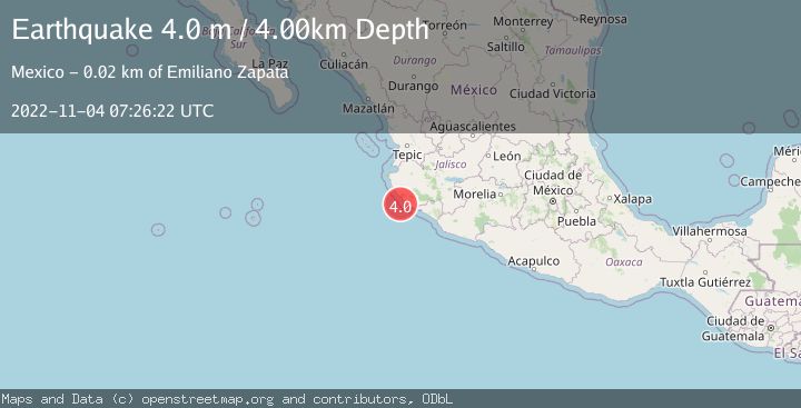 Map of OFFSHORE JALISCO, MEXICO