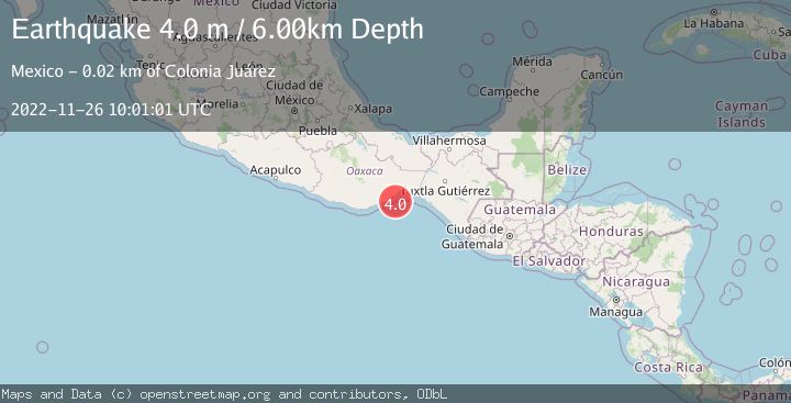 Map of OFFSHORE OAXACA, MEXICO
