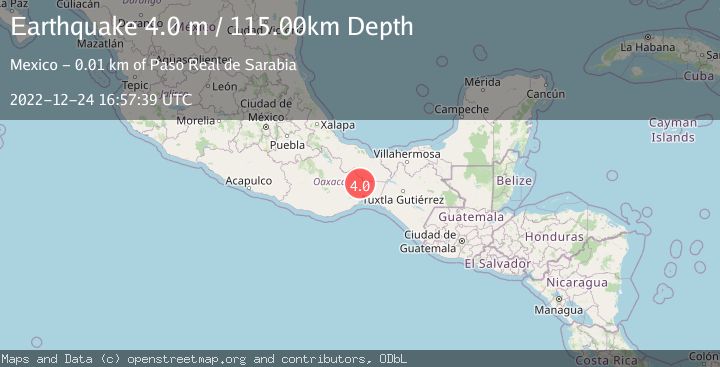 Map of OAXACA, MEXICO