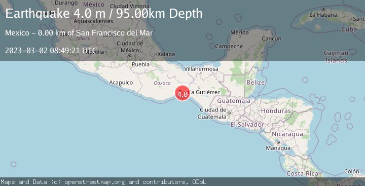 Map of OAXACA, MEXICO