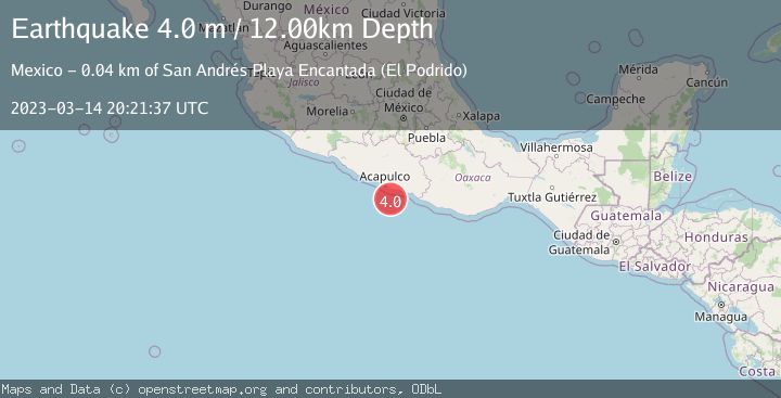 Map of OFFSHORE GUERRERO, MEXICO
