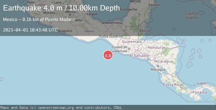 Map of OFF COAST OF CHIAPAS, MEXICO