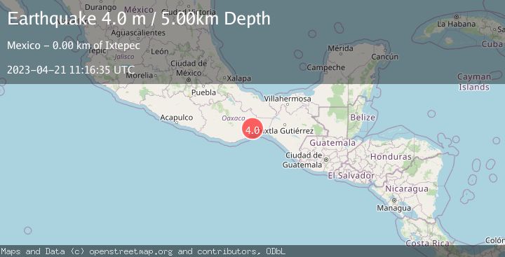 Map of OAXACA, MEXICO