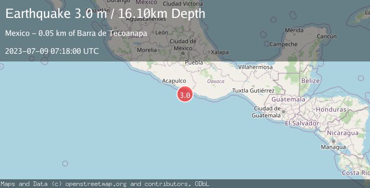 Map of OFFSHORE GUERRERO, MEXICO