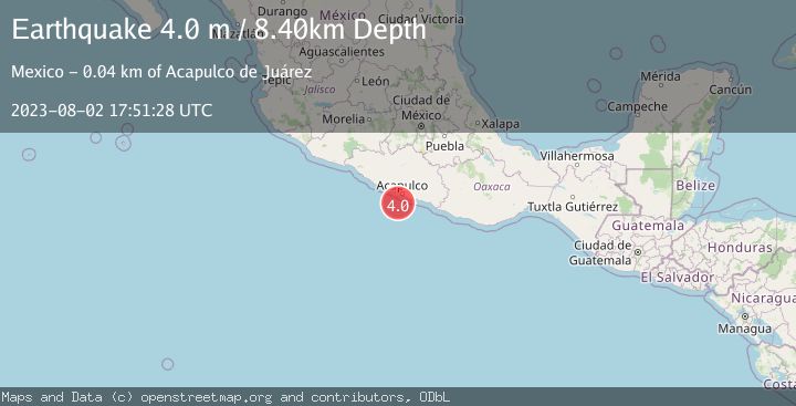 Map of OFFSHORE GUERRERO, MEXICO
