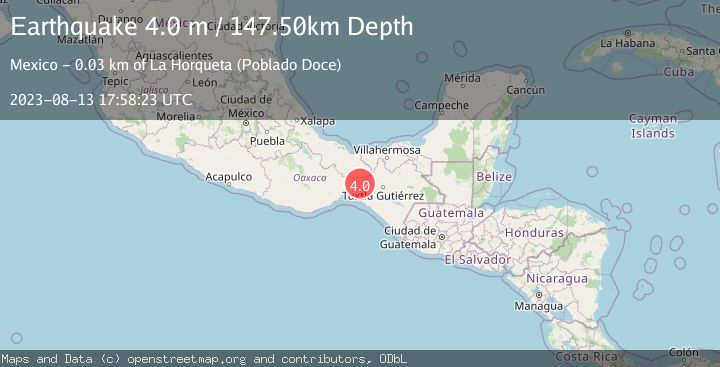 Map of OAXACA, MEXICO