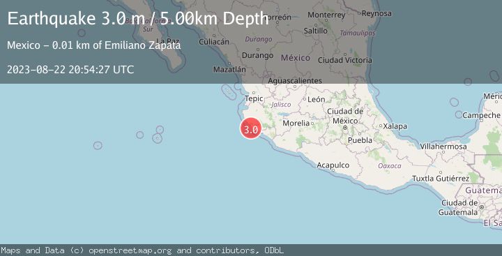 Map of OFFSHORE JALISCO, MEXICO