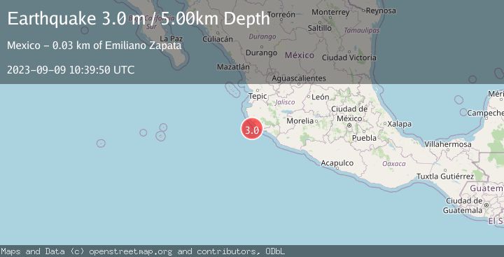 Map of OFFSHORE JALISCO, MEXICO