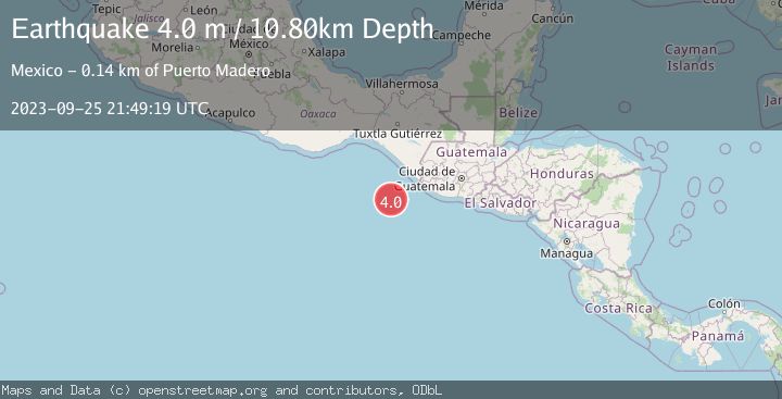 Map of OFF COAST OF CHIAPAS, MEXICO