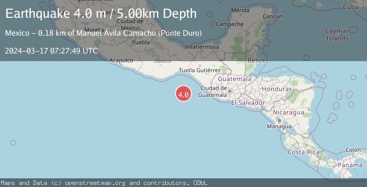 Map of OFF COAST OF CHIAPAS, MEXICO