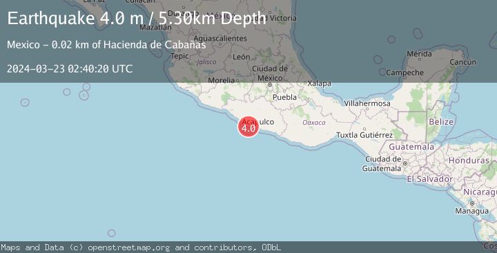 Map of OFFSHORE GUERRERO, MEXICO