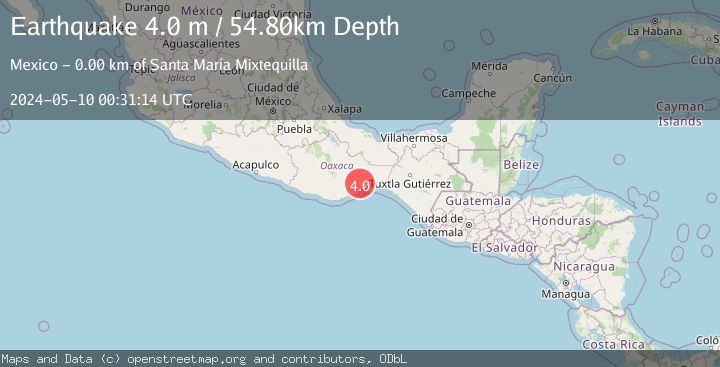 Map of OAXACA, MEXICO