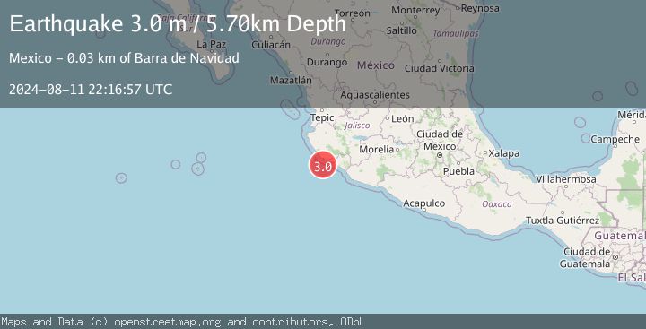 Map of OFFSHORE JALISCO, MEXICO