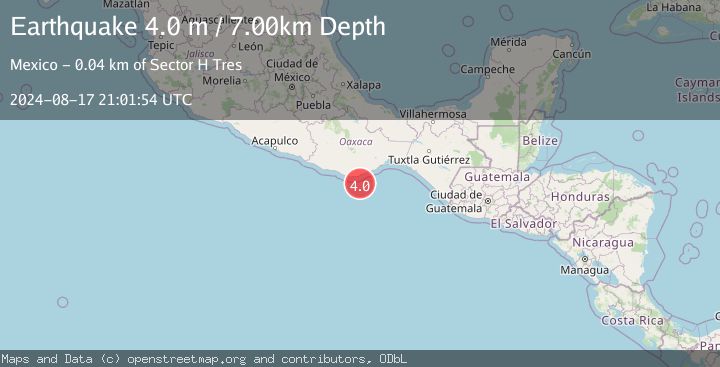 Map of OFFSHORE OAXACA, MEXICO